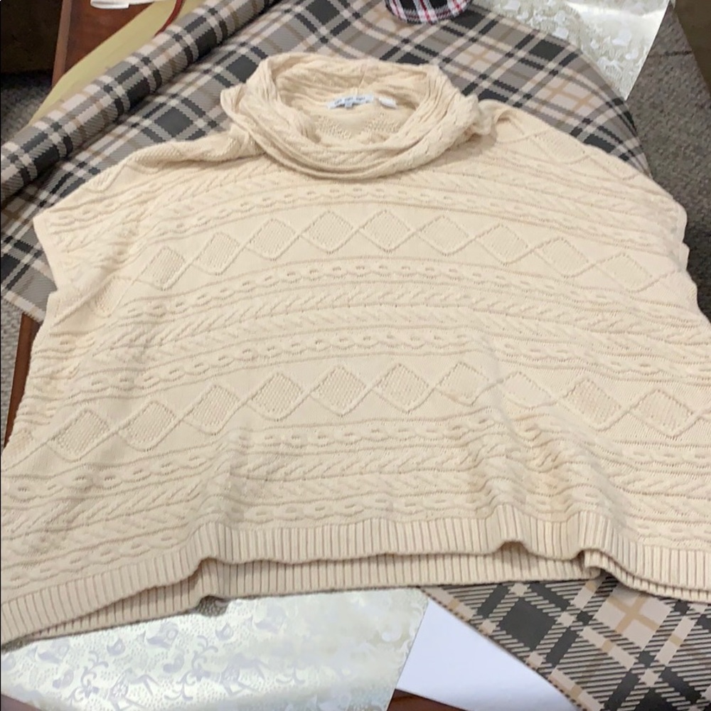 Cream poncho style sweater